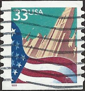 # 3281c USED FLAG AND CITY SMALL DATE