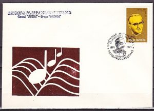 Romania, AUG/91. Composer Mihail Jora Cancel on a Cachet cover.