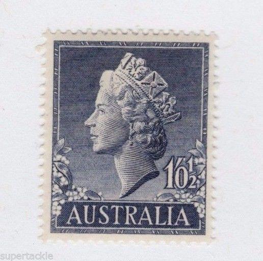 1954 Australia Sc #279 ** MH F/VF stamp. Elizabeth II crowned dk grey blue 1sh½p