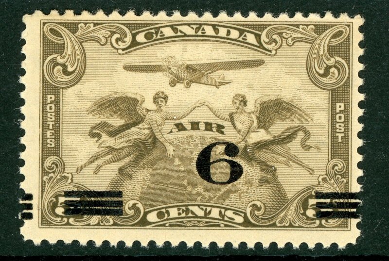 Canada 1932 Airmail 6¢ Overprint on Reverse Scott #C3 MNH G173