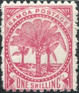 Samoa 1895 SG63b 1/- carmine Palm Tree MH