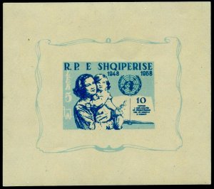 ALBANIA Sc#552a 1959 Human Rights Souvenir Sheet Mint NH