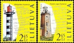Lithuania 2013 Lighthouses of the Baltic Set 2 stamps MNH