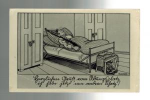 1939 Elsgrund Germany Postcard Cover to Italy Soldier in Bed CArtoon