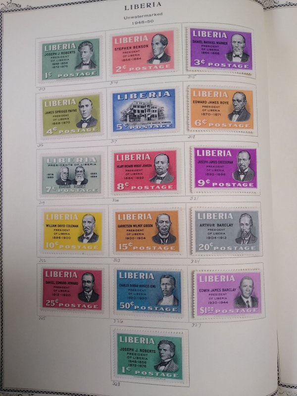 collection on pages Liberia 1940-53 PS: CV $169
