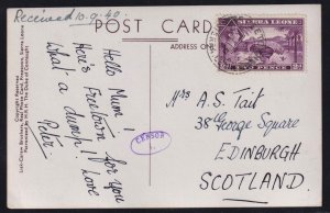 Sierra Leone 1940 Freetown to Scotland Oval Censor 1 Real Photo Postcard RPPC