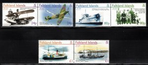 FALKLAND ISLANDS 2005 End of WW II Anniversary; Scott 882-84, SG 1015-20; MNH