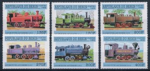 [63647] Benin 1998 Steam Locs - Trains - Railways  MNH