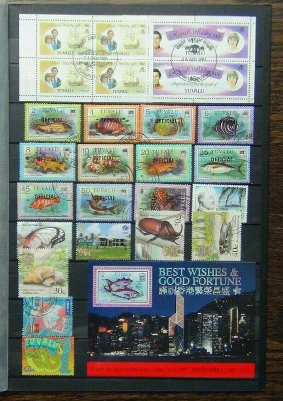 Tuvalu Range of Commemorative issues Officials Fish 70c RW Booklet Panes Used 