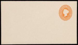 TASMANIA Envelope-PTPO 1890s QV ½d orange embossed oval.