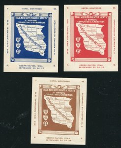 1938 Trans Mississippi Philatelic Society Convention Cedar Rapids, Iowa MNH