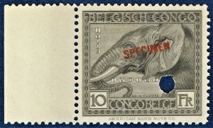 [mag601] BELGIAN CONGO 1924 Scott#111s MLH 10FR ELEPHANT **SPECIMEN**