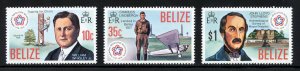 Belize 374-76 MLH, American Bicentennial Set from 1976.