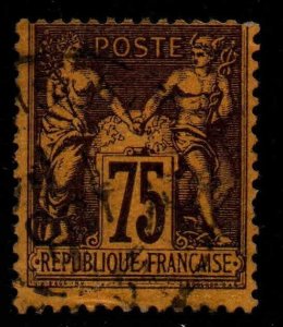 France Scott 102 Used 1895,  75 c Peace and Commerce stamp  CV $32.50 