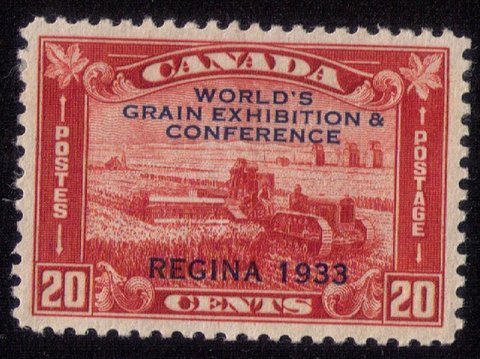 Canada Sc #203 MLH,OG World's Grain Exposition 1933 Regina Overprinted VF/XF