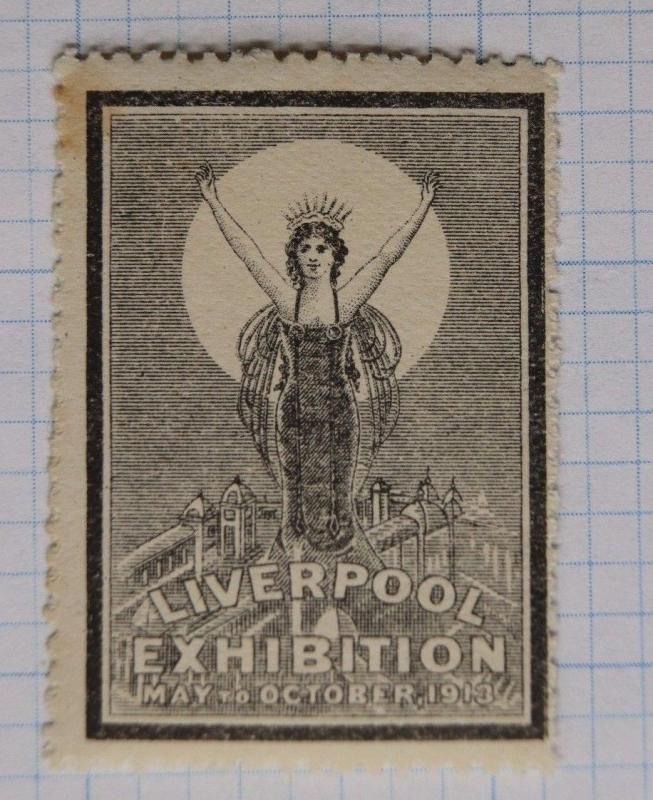 Liverpool GB UK expo Intl show exhibit Exhibition1913 Poster stamp Cinderella ad