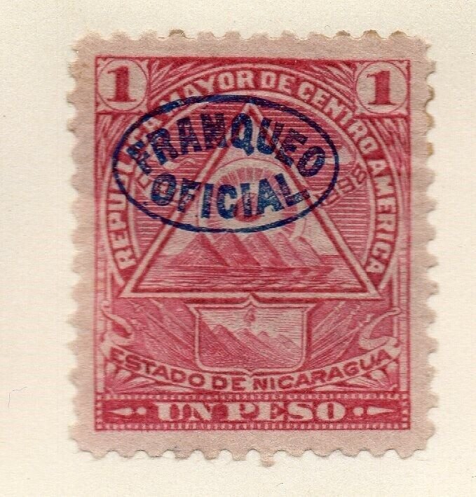 Nicaragua 1898 Early Issue Fine Mint Hinged 1P. Official Optd 323809