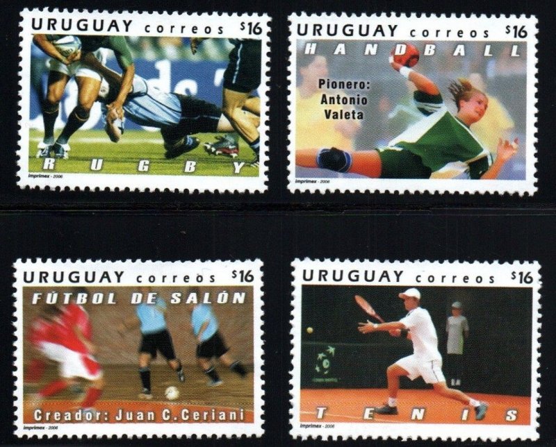 2006 Uruguay sports indoor soccer tennis rugby handball #2174 - 2177 **MNH