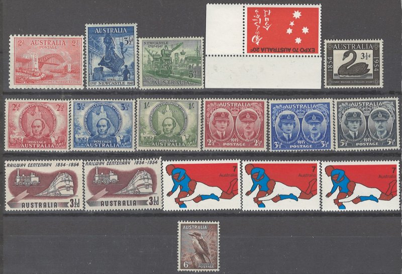 COLLECTION LOT # 2452 AUSTRALIA 17 MH STAMPS 1932+ CLEARANCE CV+$12