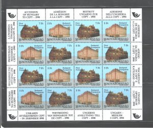 HUNGARY 1990 EUROPE 8T.BECHE#3284-3285,MNH, C.V./SHEET=$120.00