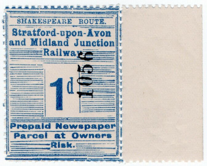 (I.B) Stratford-upon-Avon & Midland Junction Railway : Newspaper Parcel 1d