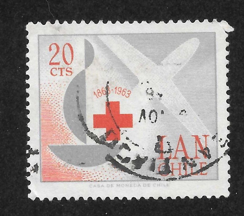 Chile Scott C249 Used LH - 1963 Red Cross Air Post Issue - SCV $0.25