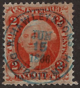 United States Revenue Stamp R6c SON Blue HS Cancel Detroit
