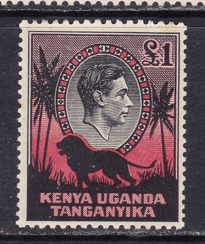 Kenya (KUT) Scott 85a , 1938 KGVI ! Pound, perf 11.75x13 , VF MVLH  Scott $300