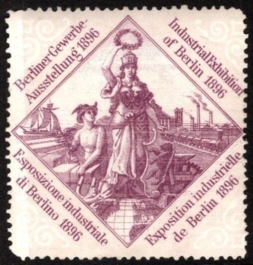 1896 Germany Poster Stamp Industrial Exhibition Of Berlin