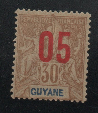 French Guiana Scott 91 MH* surcharge set