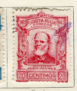 COSTA RICA; 1923 early Jimenez issue usedhinged 20c. value