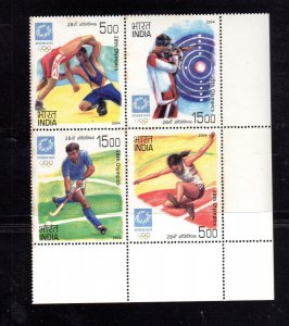 INDIA #2069 2004 SUMMER OLYMPICS MINT VF NH O.G BLOCK 4