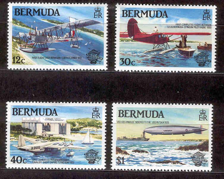 BERMUDA 441-444 MINT HINGED MAN FLIGHT BICENTENARY