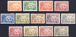 New Guinea 1925 0.5d-£1 Native Village Scott 1-13 SG 125-136 MLH Cat $498