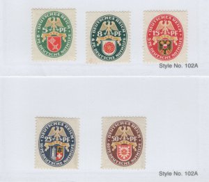 1929 Germany B28-B32 Set MNH B31-B32 each Signed Peschl CV. $180   (JH 11/25) GP