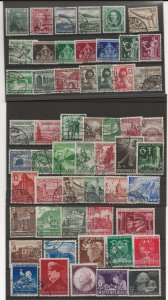 Germany 1936-42 used 55 different some complete sets used