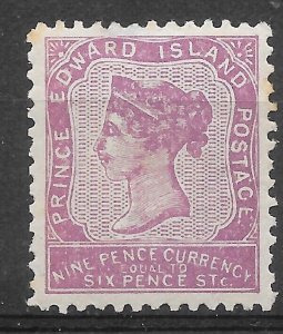 PRINCE EDWARD ISLAND SG20 1863 9d REDDISH MAUVE MTD MINT