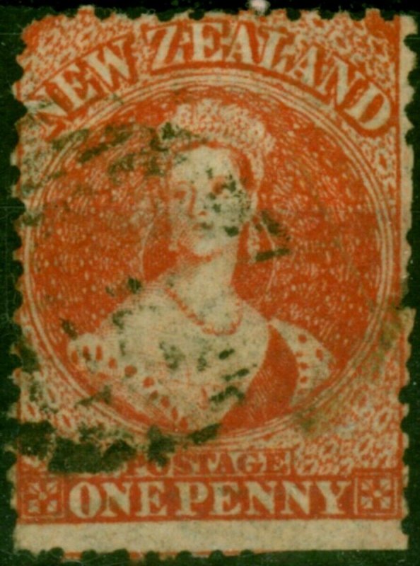 New Zealand 1865 1d Carmine-Vermilion SG110 Good Used