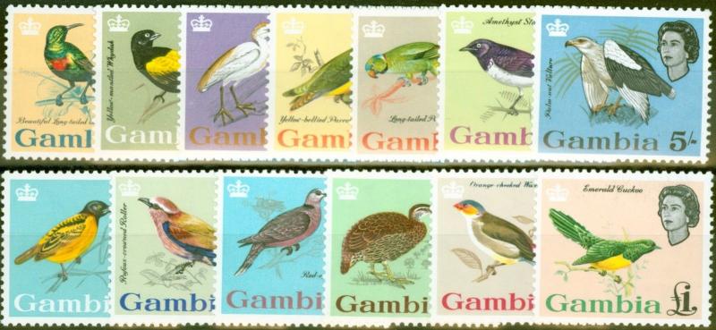 Gambia 1963 Birds set of 13 SG193-205 Fine MNH