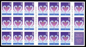 Scott #3123a 32¢ Love Swans (Heart) Booklet of 20 Stamps - MNH P#B4444