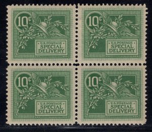 MOMEN: US STAMPS #E7 SPECIAL DELIVERY BLOCK OF 4 MINT OG H VF+ LOT #84457*