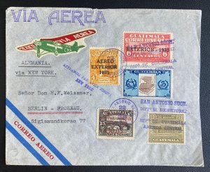 1936 San Antonio Guatemala Airmail Cover To Berlin Germany Via New York B