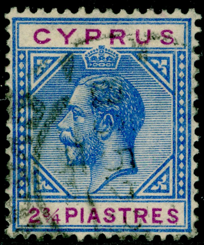 CYPRUS SG94, 2 3/4pi blue & purple, FINE USED.