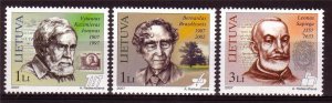 LITHUANIA 2007 Famous People MNH Mi 927-29 #3375