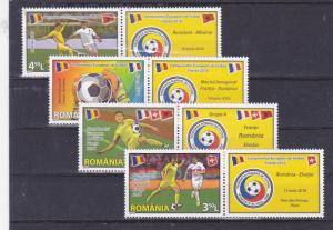 ROMANIA 2016 STAMPS France European Football Cup MNH POST Labels
