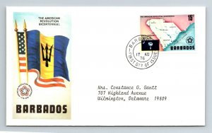Barbados 1976 FDC - American Revolution Bicentennial - F12926