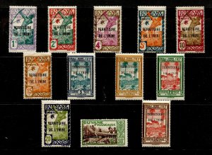 De L'Inini #Selection of 12 Mint Overprint Issues