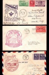 US 3 used first flight  covers