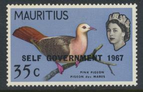 Mauritius SG 357 Scott #314  Birds 1967 Opt Self Governance Mint see details 