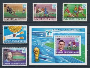[111071] Central African Republic 1977 Football soccer With souvenir sheet MNH 